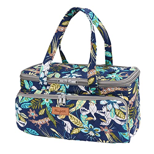 Image of Yarn Bag-Large Size-Yarn Storage Organizer with Grommets-Portable Crochet Bag for Yarn Skeins-Crochet Hooks-Knitting Needles -Other Accessories (Rainforest)