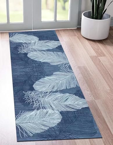 Image of SAGON 2x5 Ft Printed Runner Carpet - Cotton Bedside Rug for Bedroom & Living Room (Wing)