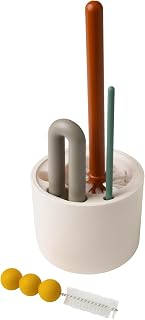 Boon Mod Baby Bottle Brush Set - 4pc Cleaning Kit with Bottle, Straw, Nipple & Detail Brushes - Durable Nylon for Bottles & Sippy Cups