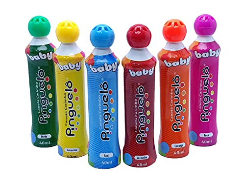 Kit 6 Caneta Carimbo Pinguelô Baby De 40ml Marcador De Bingo