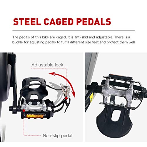 JOROTO Magnetic Exercise Bike Stationary - Belt Drive Indoor Cycling Bikes Trainer Workout Cycle for Home (Suitable Inseam: 29 to 39 inches) (XM16)