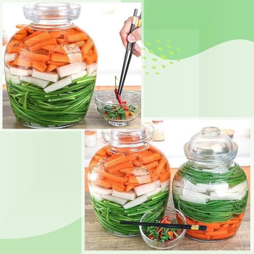 Large Capacity Glass Fermenting Jar with Airlock Lid - Traditional Chinese Pickling Crock for Kimchi and Sauerkraut - Image 3