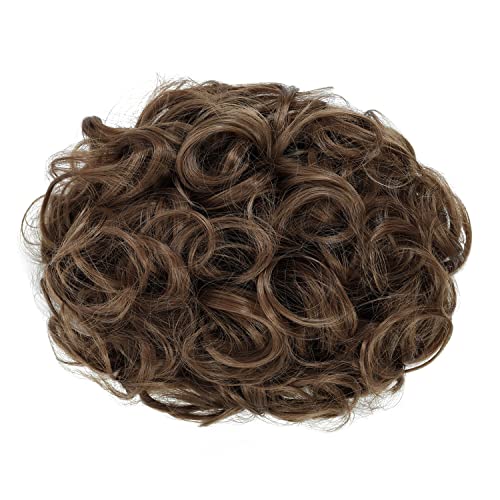Yamel Chignon Hairpiece Curly Bun Scrunchie Extensions Synthetic Updo Combs in Messy Bun Hair Piece for Women Light Brown - Image 2