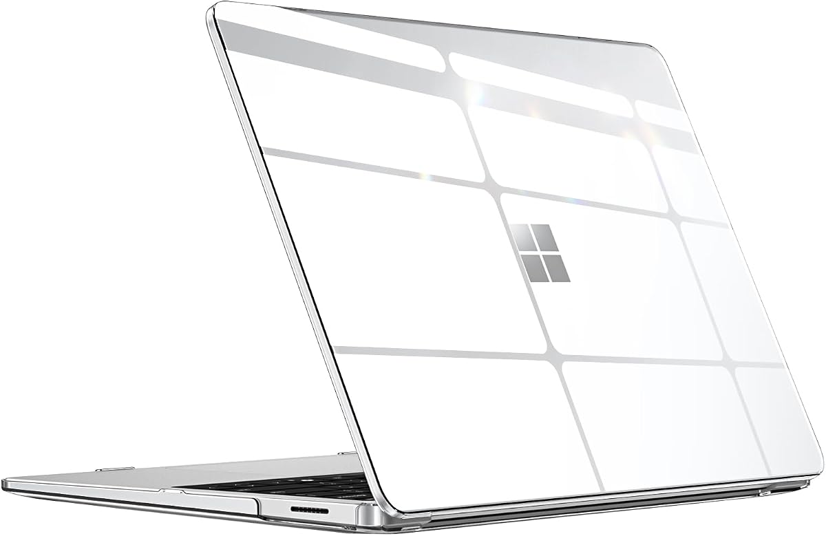 Estuche Fintie para Surface Laptop 8 2026 / Surface Laptop 7 2024 de 13,8 pulgadas | Carcasa rígida, ajuste delgado, transparente como el cristal.