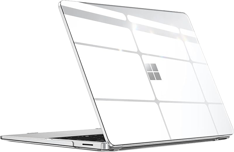 Estuche Fintie para Surface Laptop 8 2026 / Surface Laptop 7 2024 de 13,8 pulgadas | Carcasa rígida, ajuste delgado, transparente como el cristal.