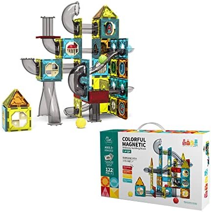 plastific Magnetic Building Blocks Set Toy Magnetics Block Tiles for 3+ Years Boys and Girls Creativity Educational Children's Toys Gift (Set of 122PC)