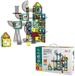 plastific Magnetic Building Blocks Set Toy Magnetics Block Tiles for 3+ Years Boys and Girls Creativity Educational Children's Toys Gift (Set of 122PC)