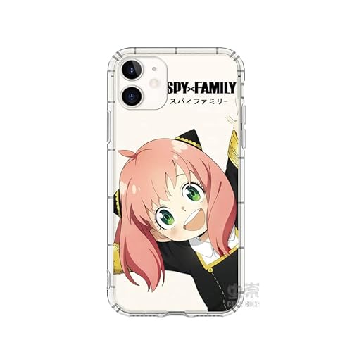 Crazynekos Spy×Family Anya Forger Coque de téléphone pour iPhone 11 XR 12 Mini 13 Pro Max 7 8 Plus (pour iPhone 7/8, transparent) Cover