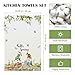 Arquiel Gnomes Tea Towels, Spring Summer Cotton Kitchen Towel 18.9×27.5 inch, Quick Drying Dish Cloth for Party Anniversary Holiday Decoration Housewarming Gifts