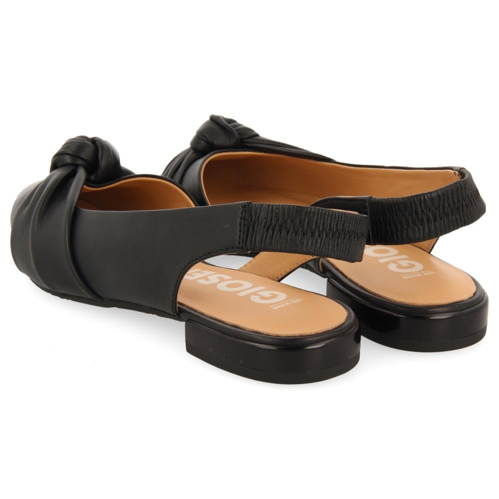 GIOSEPPO Bailarinas DESTALONADAS DE Piel Color Negro con Detalle DE Nudo para Mujer IBALLE