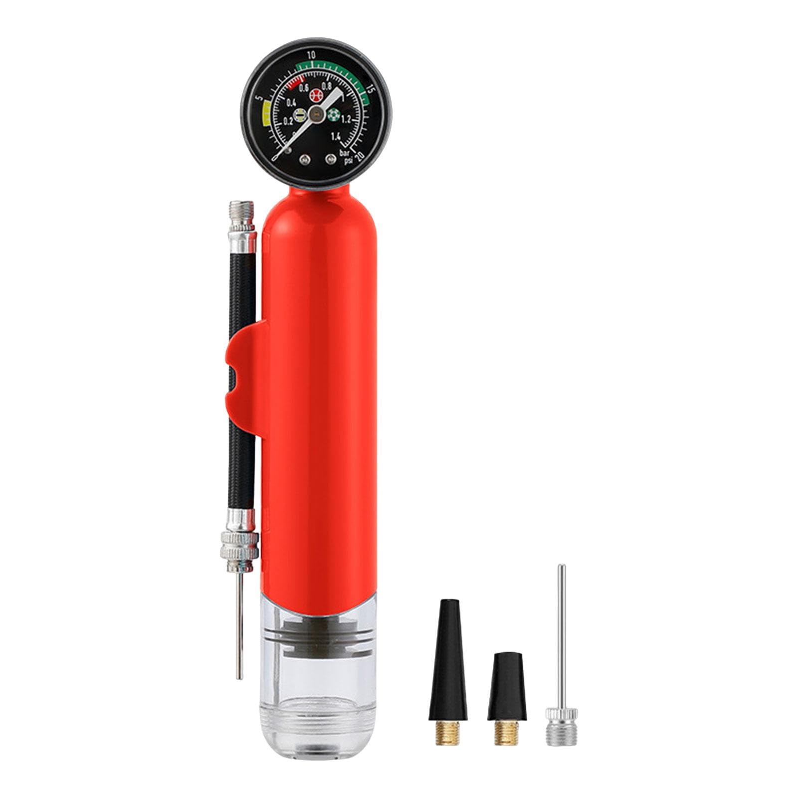 LOOM TREE® Ball Pump with Pressure Gauge Lightweight Yoga Ball Portable Basketball Pump Red | Cycling | Bicycle Accessories | Pumps-image-28