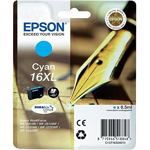 Cartouche d'encre bleu Epson C13T16324010 recharge jet d'encre cyan haute précision