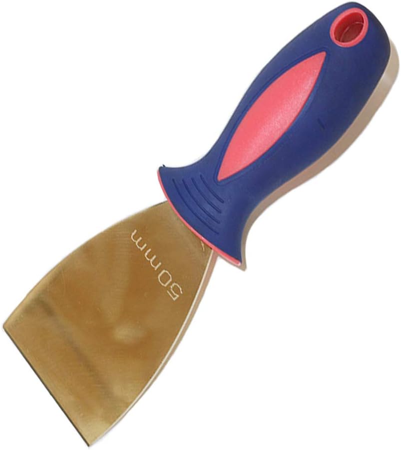 Brass Putty Knife,Putty Scraper Drywall Scraper with Rubber Handle Paint Scraper,Paint Remover for Wood,Wallpaper Scraper, Painting Tool,40mm
