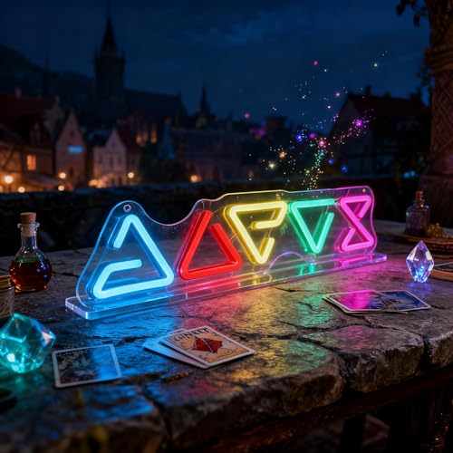 Image of Witche Neon Sign, | Red and Orange LED, 16.5x4 Inch, USB Powered, Gaming Decor for Fantasy Bedroom