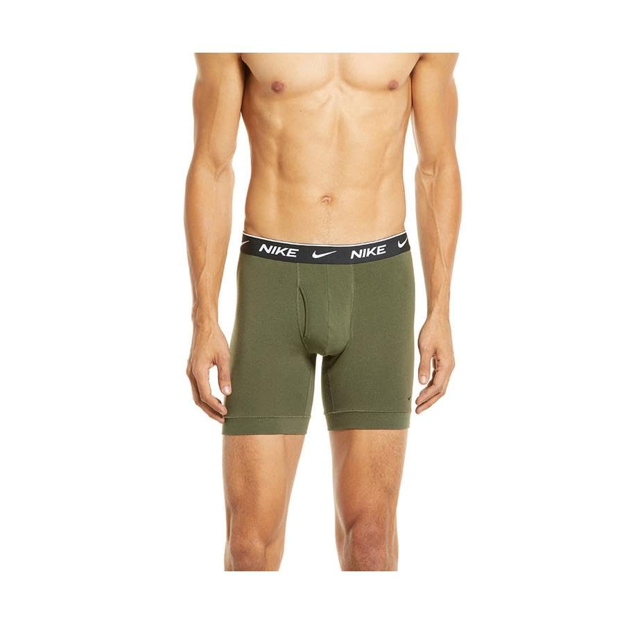 Nike 3Pk Boxer Brief Cotton Mens Active Underwears Size XL, Color: Olive/White3