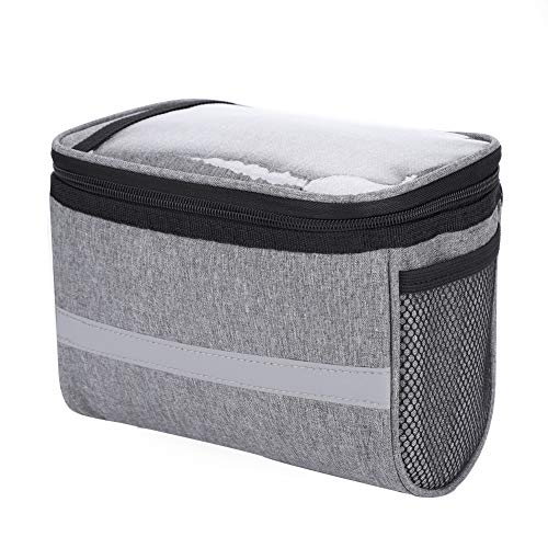 自転車フロントバッグ 自転車用バッグ 4L大容量 反射ライン付き 防水 耐震 前カゴ 収納アクセサリー ハンドルバーバッグ 収納アクセサリー サイクリング バイクバッグ