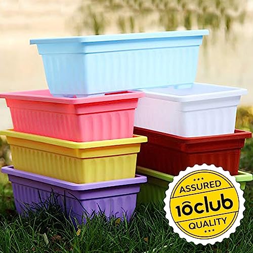 Kraft Seeds Plastic Window Planters (1 Pc, 13 Inch, Green) | Planting Pots for Home Plants | Flower Planters for Home Gardening | Floor Pots for Lawns and Gardens | Flower Plant Pots for Home Balcony