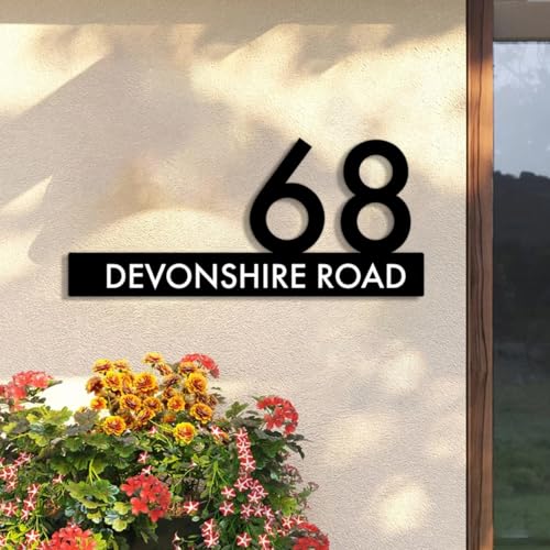 Targa Personalizzata In Acrilico Con Numero Civico Moderno - Targa Personalizzata Per Indirizzo Civico Esterno | Incisione 3D | Decorazione Per La Casa | Impermeabile | 3 Colori(22x11cm)