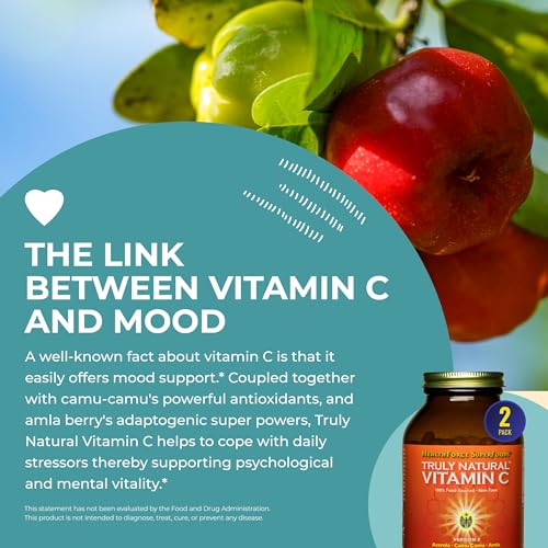 HEALTHFORCE SUPERFOODS Truly Natural Vitamin C - Immune Support Supplement with Camu Camu Berry - Vitamin C Supplement for Immune Health - Vegan, Non-GMO - 240 Vegan Caps, 30 Servings - Image 6