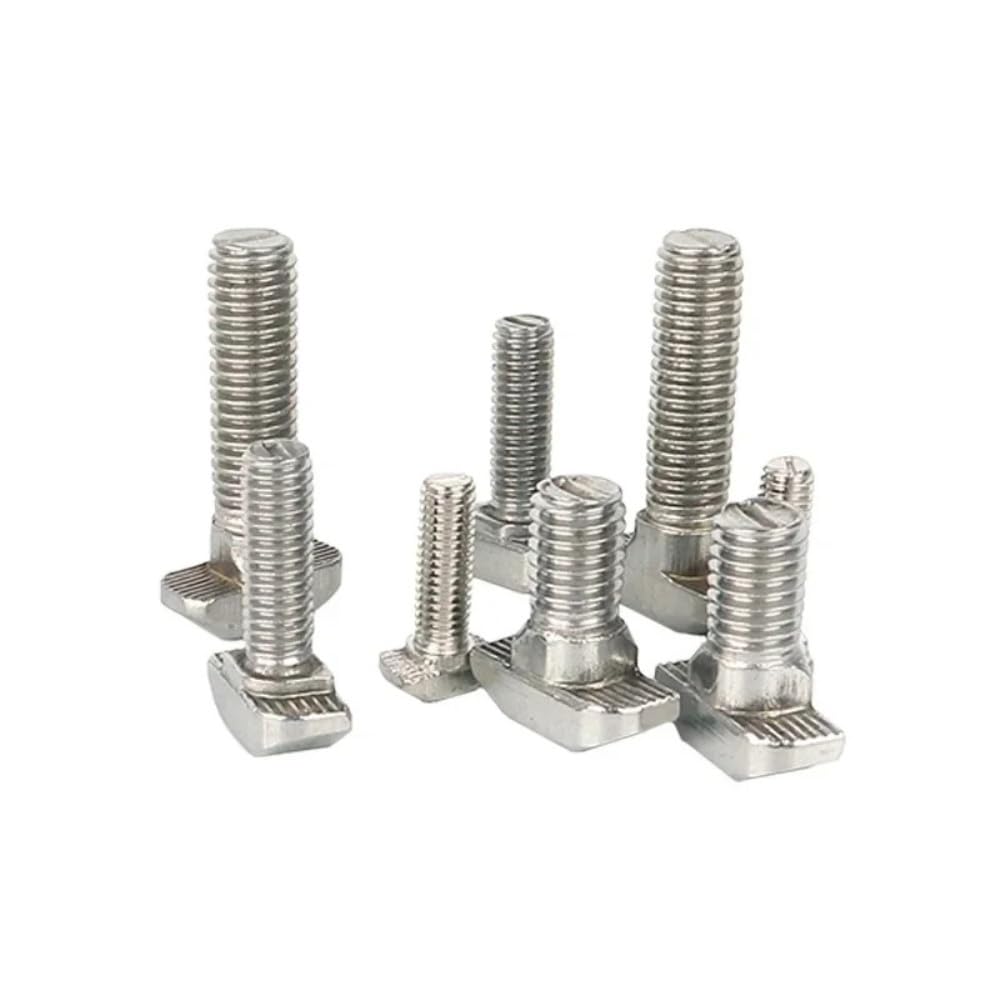 100 sztuk/partia śruba z łbem T ze stali węglowej śruba z łbem młotkowym do normy ue 2020 3030 4040 4545 szyna liniowa profil aluminiowy(M5x16mm,20 Series)