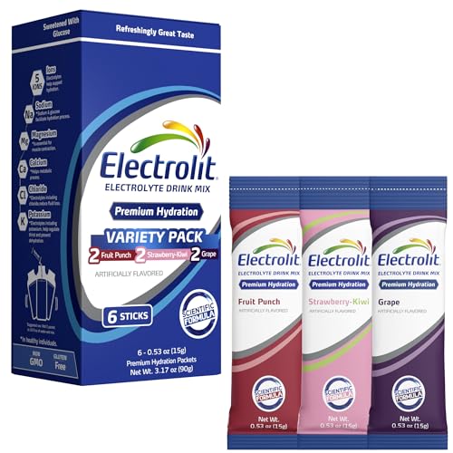 Electrolit Electrolytes Powder Packets Variety 6 Pack Powdered Hydration Packets for Dehydration & Rehydration Post Workout Flavored Hydrating Drink Mix Gluten Free Water Enhancer Sticks