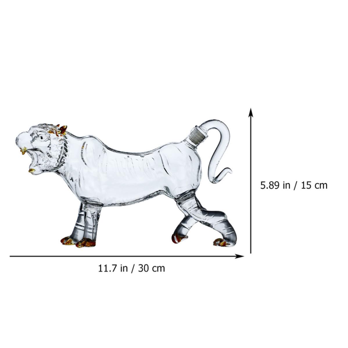Transparente Glasflasche mit Tigerform 500ml Kreative und Stilvolle Aufbewahrungsflasche für Lebensmittel Einfach zu Tragen für Haushalt und Dekoration