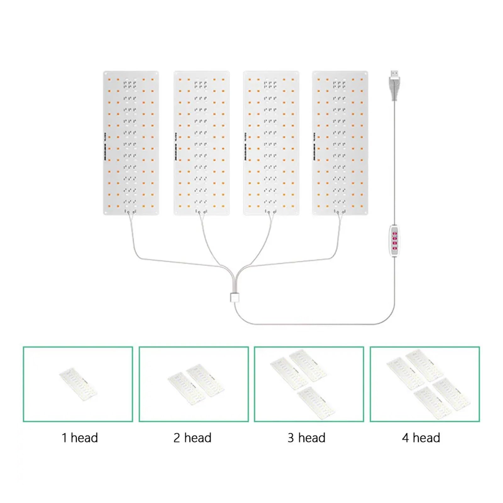 Lampa roślinna, Ultracienki panel Lampa do uprawy z timerem pod szafką Możliwość przyciemniania LED roślin domowych(Two heads)