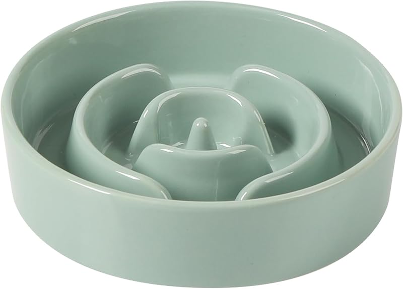 Comedouro lento de cerâmica para cães Havniva com labirinto e base antiderrapante, 15,5 cm