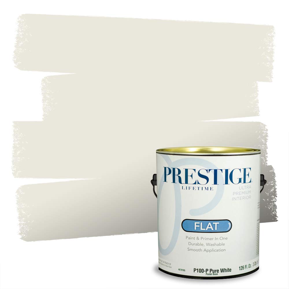 PRESTIGE Paints Interior Paint and Primer In One, 1-Gallon, Flat, Comparable Match of Benjamin Moore* Dove Wing*