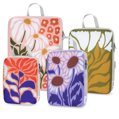 Gonex Compression Packing Cubes 4er Set, Gonex Kleidertaschen 4-teilig Verpackungswürfel, Kleidertaschen Set, Kofferorganizer Reise Würfel