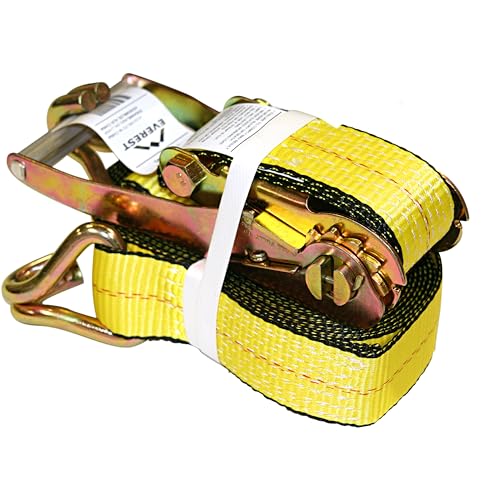 Everest Premium Ratchet Tie Down – 1 PK – 2 IN – 27 FT – 3333 LBS Working Load – 10000 LBS Break Strength – Double J Hook – Cargo Straps Perfect for Moving Appliances, Lawn Equipment and Motorcycles by EVEREST - Image 3