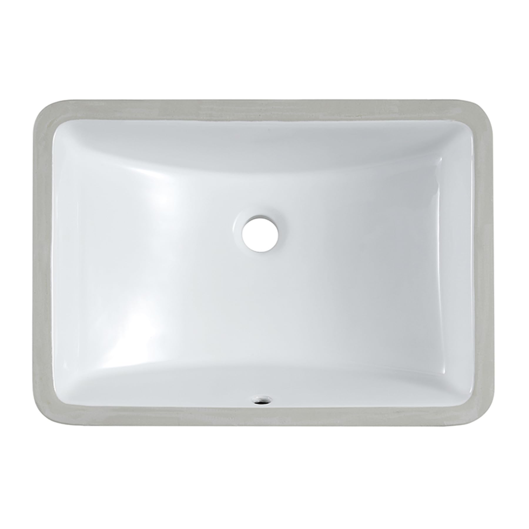 21 x15 inch Rectangle Undermount Bathroom Sink U-shaped Base with Overflow Pure White Porcelain Ceramic Lavatory Vanity Bathroom Vessel Sink Drop In Bathroom White Sink Wash Basin
