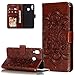 Produktbild HMTECH Galaxy A30 Hülle,Für Samsung Galaxy A20 Handyhülle Prägung Mandala-Blume Flip Case PU Leder Cover Magnet Schutzhülle Tasche Skin Ständer Handytasche für Samsung Galaxy A30,LD Mandala Brown