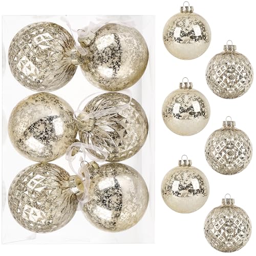 Weihnachtskugeln Ø 10CM - 6 STK.Große Christbaumkugeln Kunststoff...