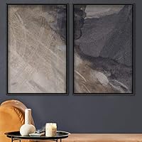 2 Piece Framed Canvas Wall Art Natural Abstract Canvas Prints Home Artwork Decoration for Living Room,Bedroom - 16