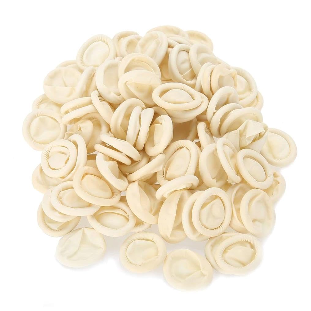 Disposable Latex Finger Cots Pack - Protective Gloves for Fingers - Latex Tissue Finger Cot Set - Tool & Anti-Static Finger Covers - for Electronic Repairs - [150-200 Bytes]