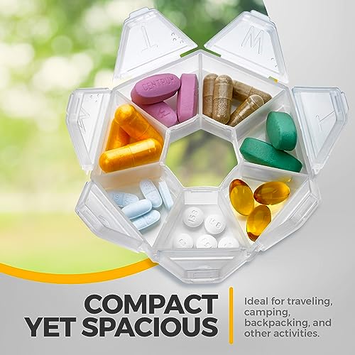 Image of MEDca Weekly Pill Organizer Clear 7-Sided Pill Reminder, Hexagon Shaped, Case of 100