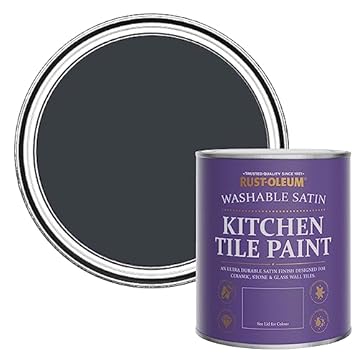 Rust-Oleum Grey water resistant Kitchen Tile Paint in Satin Finish - Anthracite (RAL 7016) 750ml