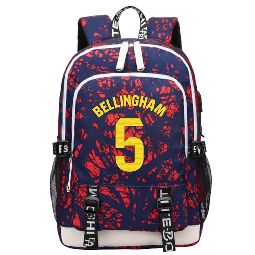 FANSIVERS Mochila esportiva multifuncional de futebol B-ellingham para viagem, laptop, bolsa para fãs de futebol para homens e mulheres, Fúcsia - 1, One Size, Esportivo