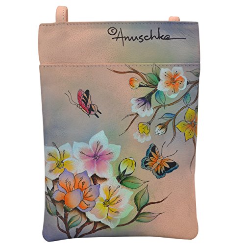 Anuschka Women’s Hand Painted Genuine Leather Mini Double Zip Travel Crossbody - Magnetic Closure, ID Holder & Optical Case2