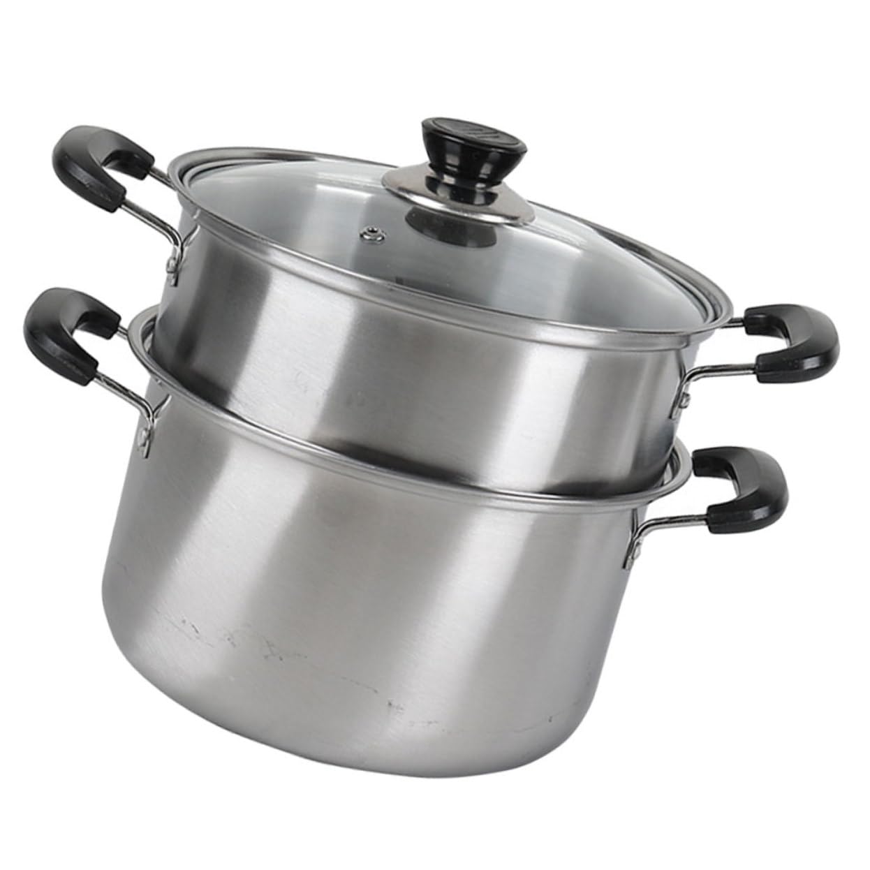 Olla de Vapor de Acero Inoxidable Práctica y Exquisitamente Fabricada, Juego de 1 Set Vaporera para Cocinar Sopas y Verduras en Cocina Doméstica