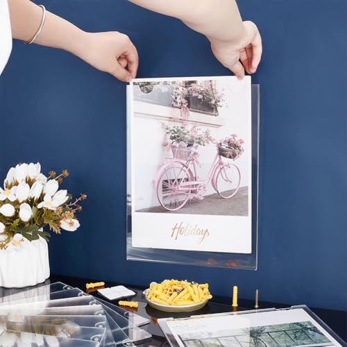 INTERWARM 10 Packung Acryl Schilderhalter 21.6x28cm Wandhalterung Aus Kunststoff Dokumentenhalter Acryl Displayständer Mit Doppelseitigem Klebeband Schrauben Für Laden Restaurant Büro Zuhause