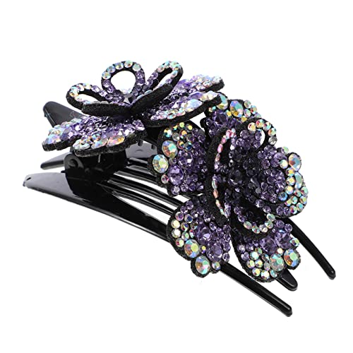 OUNONA Clip Adorno Floral De Rhinestone Pinza Para Peinados y Especiales Para Bodas y Ocasiones Formales