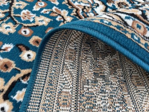 Image of TTC THREAD & TEXTURE CARPET Traditional Comfort: Power-Loomed Carpets for Living Room- Every Space Area Rug Color Blue Size 6x8 Feet (180x235cm)