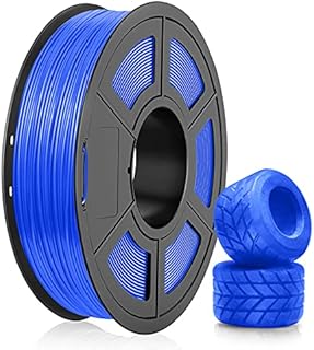 TPU Filament 1.75mm, SUNLU TPU 3D Printer Filament, Flexible Filament 1.75, Dimensional Accuracy +/- 0.03mm, 0.5kg Spool, 1.75 TPU Blue