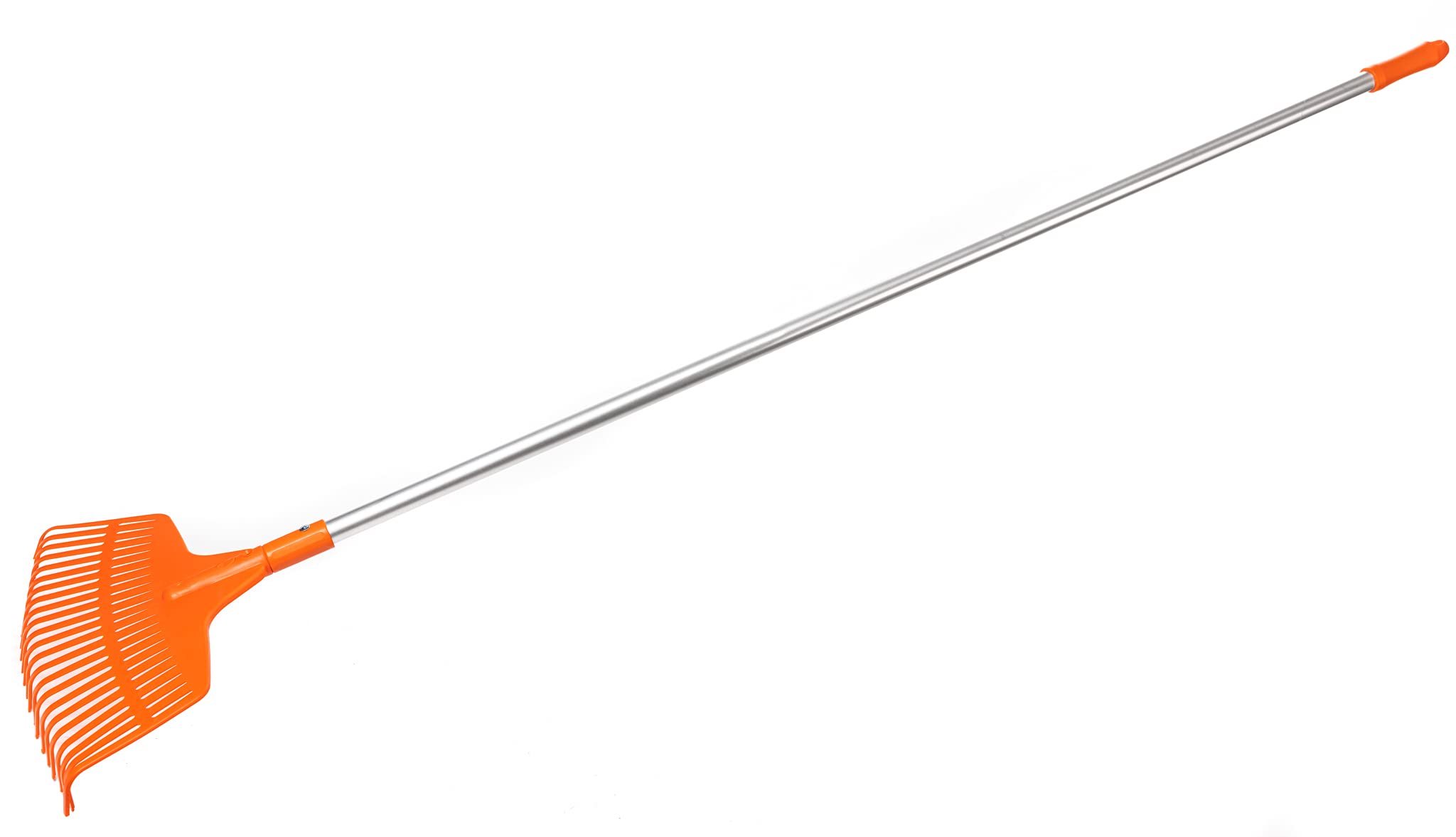 KOTARBAU® Set 5 Piezas Rastrillo Jardin - Rastrillo Hojas Jardin - Plástico - 150 cm - Naranja - con Mango de Aluminio - Accesorios Intercambiables - Herramienta Multifunción - Extra-Click
