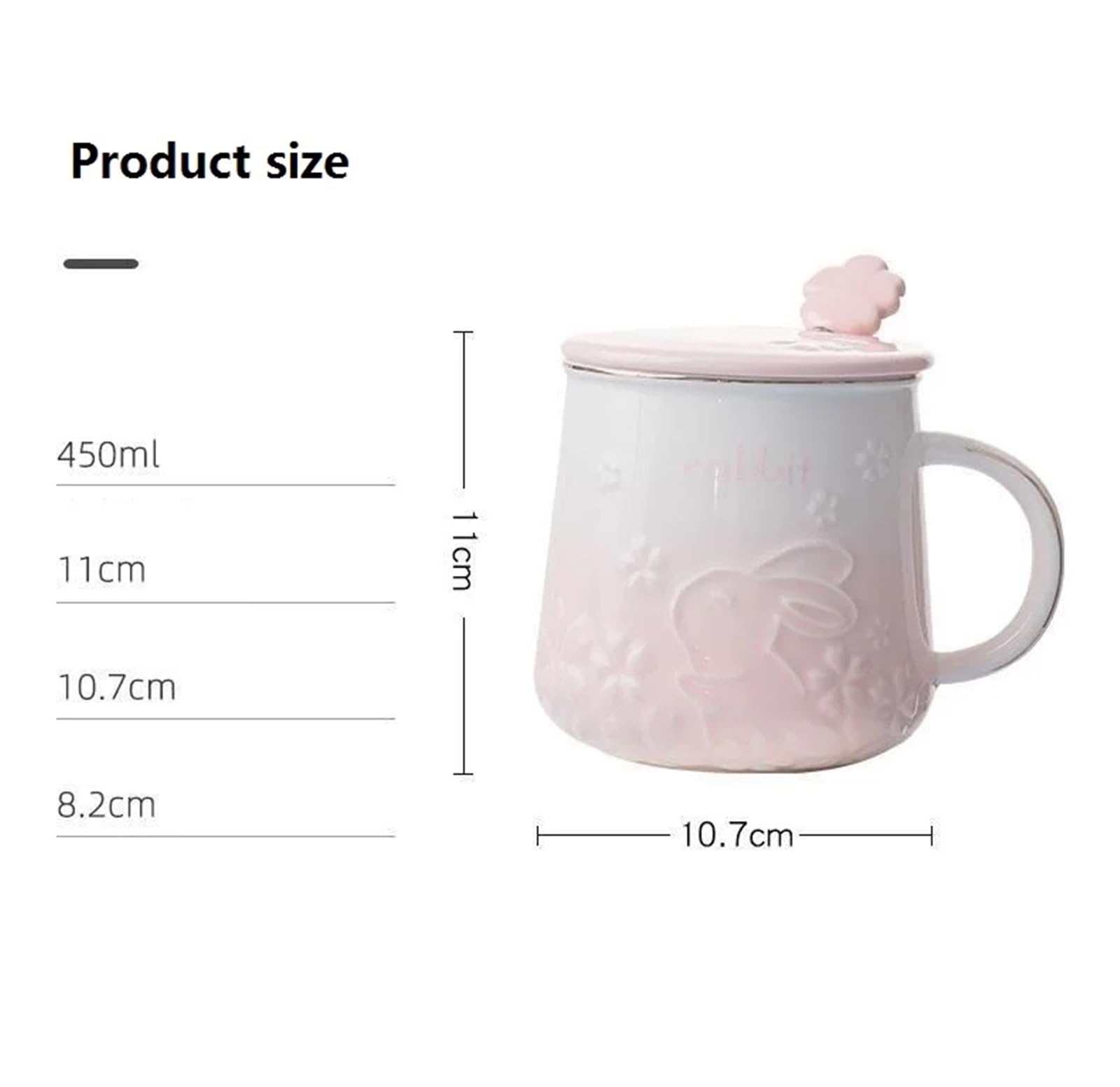 2 szt. Królik Sakura Wzór Ceramiczny Herbata Kawa Kubki Sok Śniadanie Kubki Proste Domowe Typ Ręczny