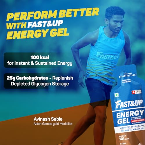 Image of Fast&Up Energy Gel- Chocolate Bourbon flavour (Caffeinated) - Pack of 6 Gel Sachets, For Instant energy boost, Improved endurance and performance