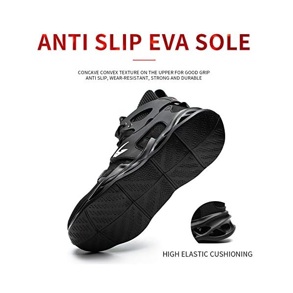 Steel Toe Work Boots for Men Women Lightweight Industrial & Construction Indestructible Safety Comfortable Shoes,Grey,Men's Size 5-11.5 - Image 6