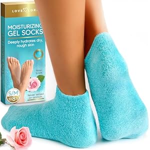 Moisturizing Socks – Gel Silicone Aloe Spa Socks (Up to Size 8.5) Infused with Vitamin E & JoJoba Oil – Self Care Spa Gifts for Women Foot Care